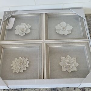 Set of 4 Floral Wall Art Decor